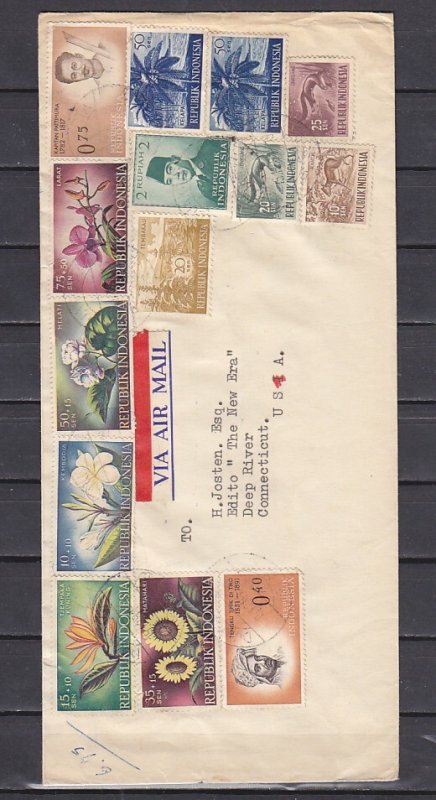 Indonesia, Scott cat. B104-B107. Flowers Issue. Orchid. First day cover. ^