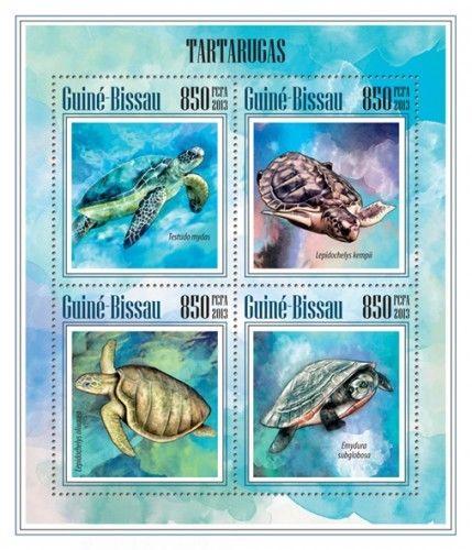 Turtles Schildkröten Reptiles Animals Marine Fauna Guinea-Bissau MNH stamp set