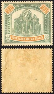 Malay SG51 Twenty Five Dollars Wmk Mult CA M/M (toned gum) Cat 2250 pounds