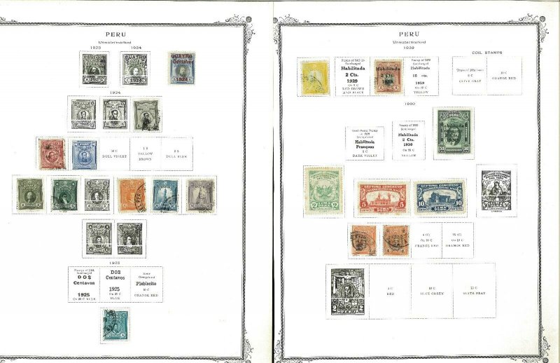 Peru 1868-1940 Used Hinged on Remaindered Scott Specialty Pages