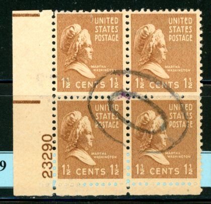 PKStamps - USA - 805 - Used - Plate Block - 30-099