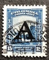 Colombia C188 Used, Overprint