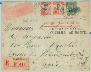65256 - INDOCHINE - POSTAL HISTORY: FLIGHT COVER Crashed in CROTONE...-