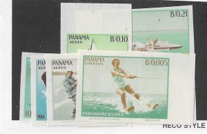 Panama SC #454-454E  set of 6 imperfs NH VF