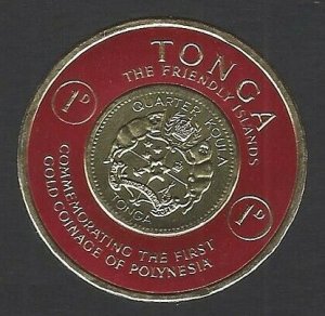1963 Tonga 128gold Coin Self Adhesive