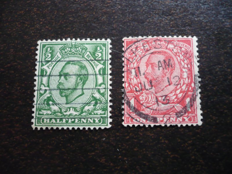 Stamps - Great Britain - Scott# 151-152 - Used Part Set of 2 Stamps