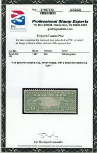 US Stamp #C9 Map & Planes 20c - PSE Cert - MNH  