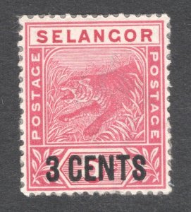 Malaya - Selangor, Scott #28   VF, Unused, OG, VLH, CV $5.00  ..... 5600005