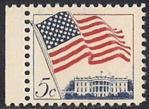 1208 5 cent Flag & White House mint OG NH F-VF