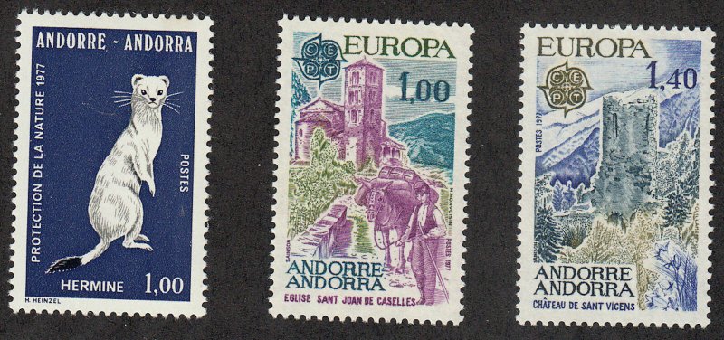 Andorra-French - 1977 - SC 253-55 - LH - Europa + 1