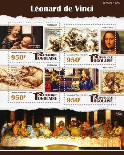 TOGO 2015 SHEET DA VINCI ART PAINTINGS tg15513a