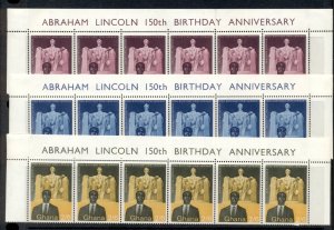 Ghana 1959 Abraham Lincoln 150th Birth Anniv. Str6 MLH