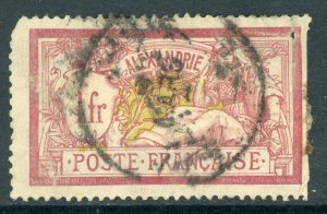 Egypt - Alexandria 1902 French Colony 1 Franc Merson Scott #28 VFU K838