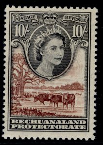 BECHUANALAND PROTECTORATE QEII SG153, 10s black & red-brown, NH MINT. Cat £48.