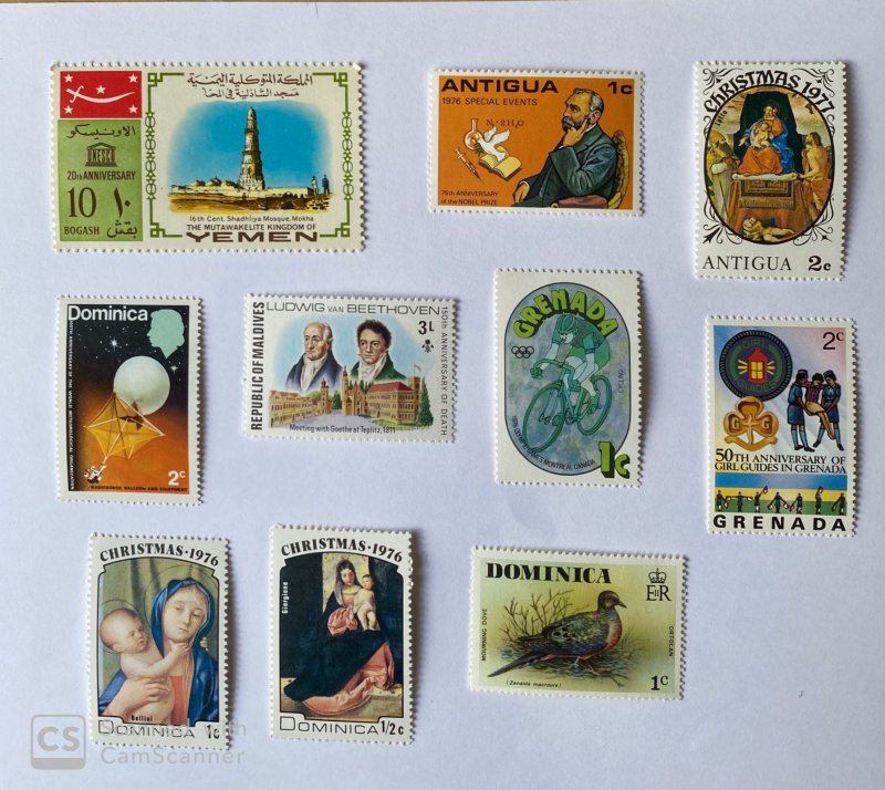 LOT OF 10 STAMPS, MNH , DIFFERENT COUNTRIES, & TOPICS