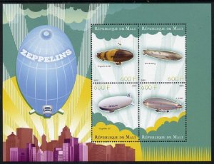 MALI - 2015 - Airships, Zeppelins - Perf 4v Sheet - MNH-Private Issue