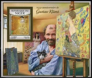 NIGER 2017 135th BIRTH  ANNIVERSARY OF GUSTAV KLIMT PAINTINGS S/SHEET MINT NH