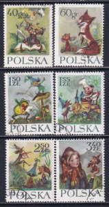 Poland 1962 Sc 1105-10 Poet Fairy Tale Writer Konopnicka 120 Yr Birth Stamp CTO