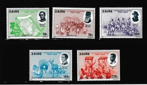 Zaire # 986-990, Belgium Independence Sesq., Mint NH, Half Cat