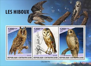 C A R - 2023 - Owls - Perf 3v Sheet  - Mint Never Hinged