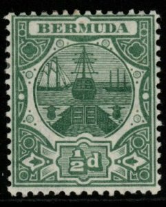 BERMUDA SG36 1909 ½d GREEN MTD MINT 