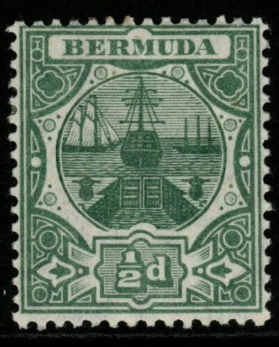 BERMUDA SG36 1909 ½d GREEN MTD MINT 