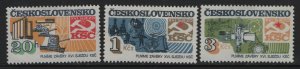 CZECHOSLOVAKIA, 2426-2428, (3)SET, HINGED, 1982, 16TH COMMUNIST PARTY CONGRESS