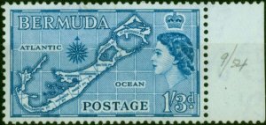 Bermuda 1954 1s3d Greenish Blue SG145a Fine MNH (2)