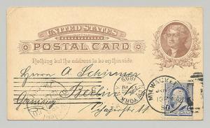 USA 1895 Newspaper Agriculture Advertising 1v Postal Card...