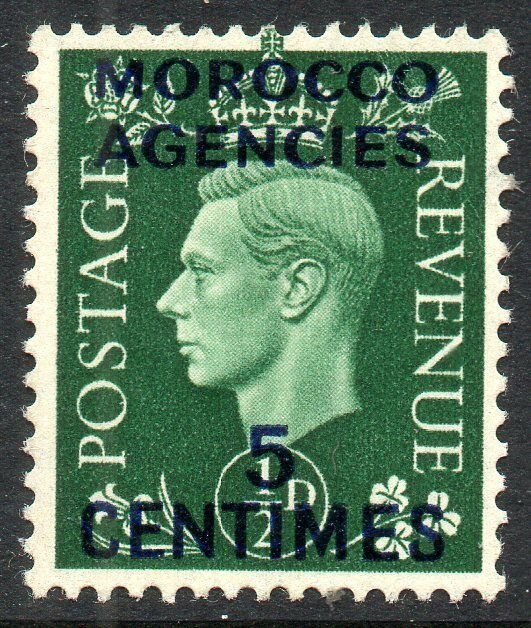 1937 Sg 230 5c on ½d green Morocco Agencies Overprint Mounted Mint