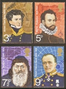 GB MNH Scott 0664-0667, 1972 Explorers set of 4, FREE SHIPPING