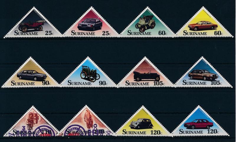 [SU621] Suriname Surinam 1989 Classic Cars Triangles  MNH