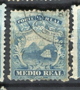 COSTA RICA; 1860s early classic issue used hinged Shade of 1/2r. value