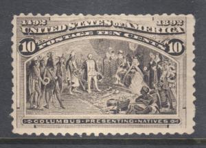 US Sc 237 MLH. 1893 10c black brown Columbian, fresh color, LH