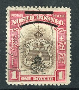 NORTH BORNEO; 1947 early Crown Colony issue fine used $1. value, Postmark