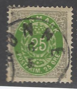 Denmark SC#32 Used F-VF SCV$40.00...Worth a Close Look!