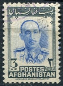 Afghanistan Sc#385 Used, 3af ultra & blk, 1951 Monuments and King Zahir Shah ...