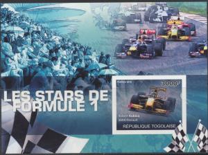 TOGO TOGOLAISE SHEET IMPERF SPORTS F1 FORMULA 1 CARS RACING