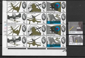 GB 1965 Battle of Britain 4d (Ord) Cyl 3A. Dot. LISTED FLAWS SG673b & 676c, MNH