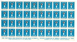 USA., Seals, Epilepsy Foundation, sheet of 40, Lot 230803 -01