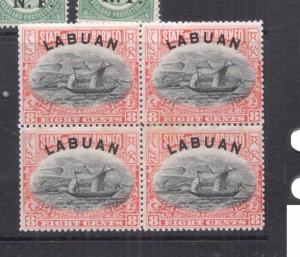 Labuan SG 94 Block of Four, Three Perfs Split At Top MNH (10doe) 