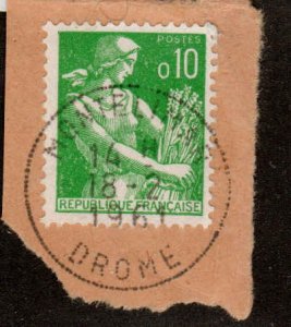 France  #939, Used, Postmark MONTELIMAR, DROME, 18-2-1961