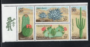 ALLY'S US ZIP Block Scott #1942-5 20c Desert Plants [4] MNH F/VF [F-13a_UL]