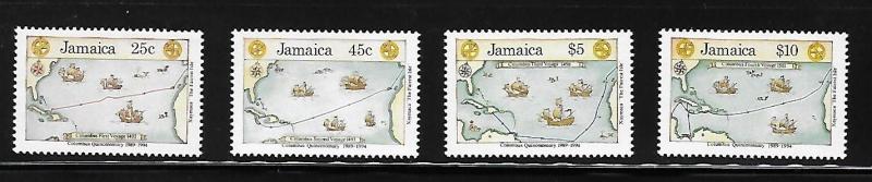 Jamaica 1990 Discovery of America 500th Anniversary Map Columbus MNH A557