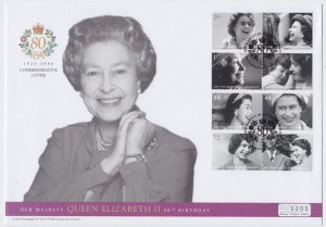 Great Britain 2006 BU QEII 80th Birthday with Buckingham Palace cachet-