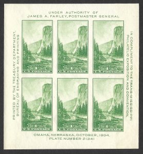 Doyle's_Stamps: MNH 1934 APS & TransMississippi Exhibition Souvenir Sheets
