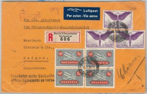 50933   SWITZERLAND Schweiz  -  POSTAL HISTORY: AIRMAIL COVER to SAIGON 1938 