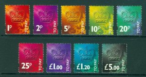 SG D102-D110 COMPLETE SET NH MINT. Cat £35.