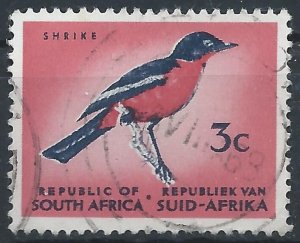 South Africa 1964 - 3c Shrike (redrawn) - SG243 used