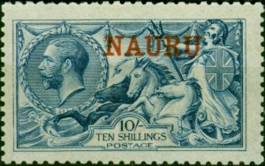 Nauru 1916 10s Deep Bright Blue SG23d Fine MNH